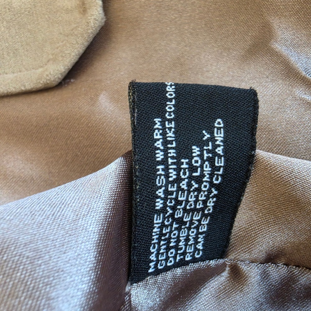 Weatherproof Mens Tan Microfiber Faux Suede Full Zip Bomber Jacket Large - Picture 12 of 16